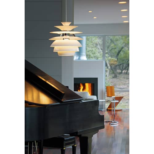 Suspension PH Snowball métal blanc / Poul Henningsen, 1924 - Ø 40 cm x H 39 cm - Louis Poulsen - Blanc - Aluminium