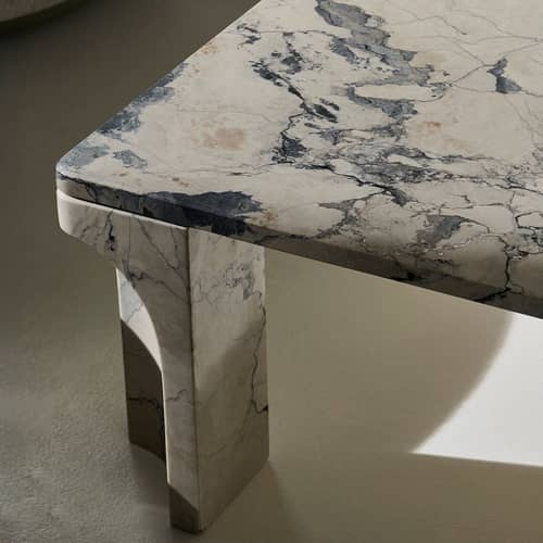 Table basse Doric marbre gris / 140 x 80 cm - Gubi - Marbre gris orage - Marbre