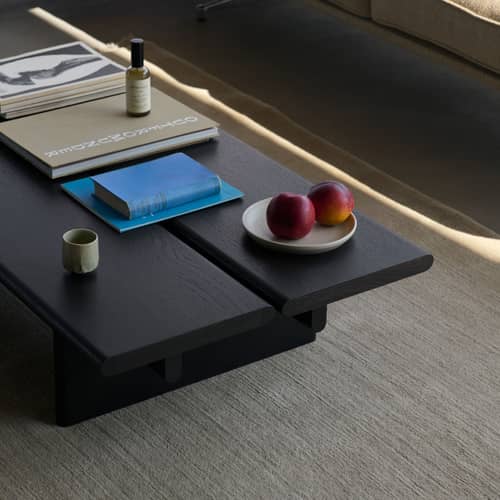 Table basse Ita OS3 / 110 x 60 x H 25 cm - &tradition - Chêne teinté foncé - MDF placage chêne