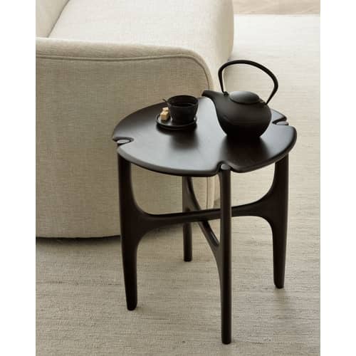Table d\'appoint PI bois marron / Ø 47 x H 50 cm - Ethnicraft - Acajou foncé - Acajou massif teinté