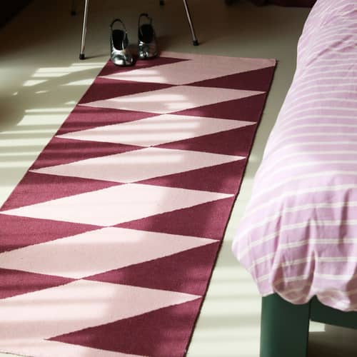 Tapis de couloir Takt rose / 70 x 180 cm - & klevering - Taky / Rose - Laine de Nouvelle-Zélande