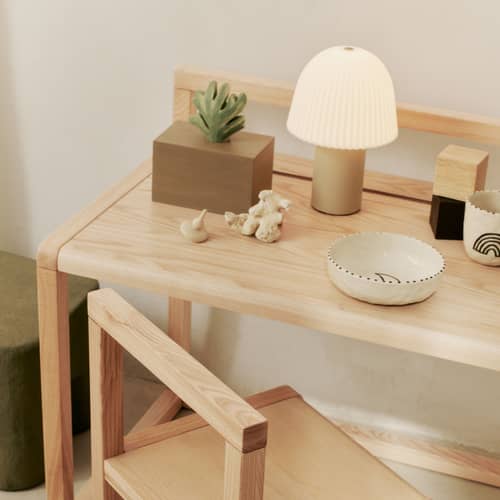 Frill Wireless rechargeable lamp plastic material beige - Ferm Living - Cashmere beige / White - Lacquered iron, Polythene
