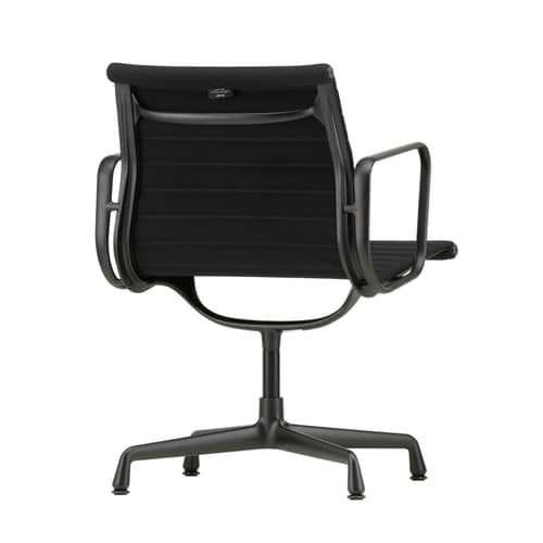 Poltrona girevole Aluminium Chair EA108 tessuto nero / Base 4 razze - Vitra - Nero (tessuto Hopsak) / Piede nero - , Tessuto