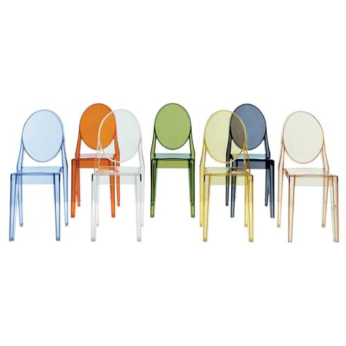 Chaise empilable Victoria Ghost plastique transparent / Polycarbonate 2.0 - Philippe Starck, 2005 - Kartell - Cristal - Polycarbonate 2.0
