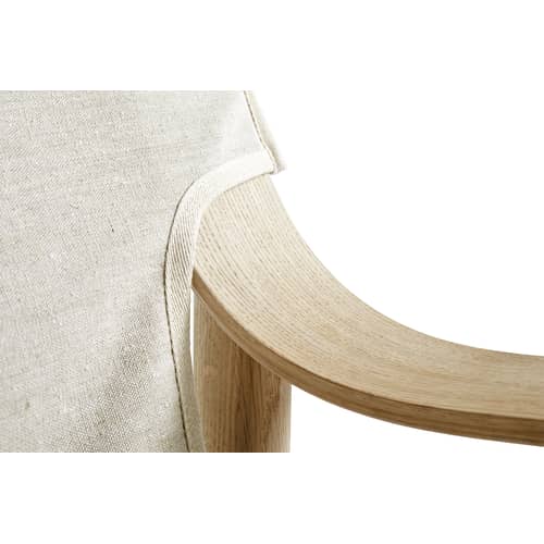 Fauteuil bas Bernard tissu beige bois naturel - Hay - Beige / Bois clair - Chêne massif, Contreplaqué de chêne moulé, Toile