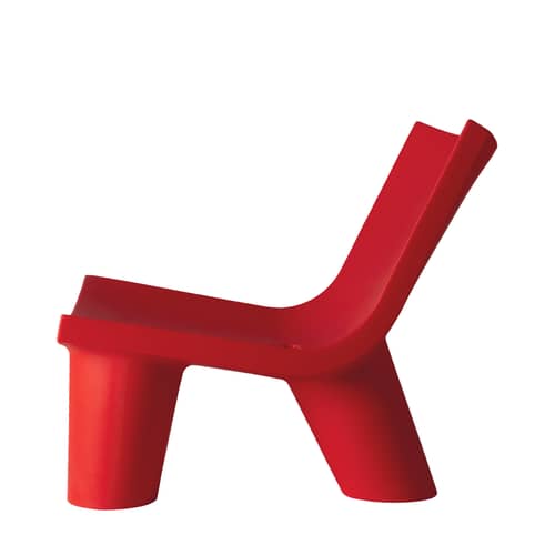 Fauteuil bas Low Lita plastique rouge - Slide - Rouge - Polyéthylène recyclable