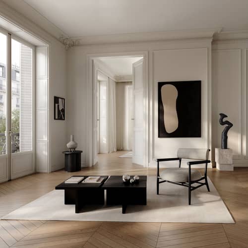 Fauteuil lounge Nama - 101 COPENHAGEN - Sable (Lin) / Chêne noir - Chêne massif, Lin, Mousse