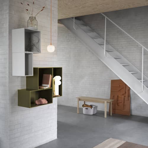 Halteclip  metall grün / Für Mini Stacked Regale - 2er-Set Clips - Muuto - Grün Kakigrün - lackierter Stahl