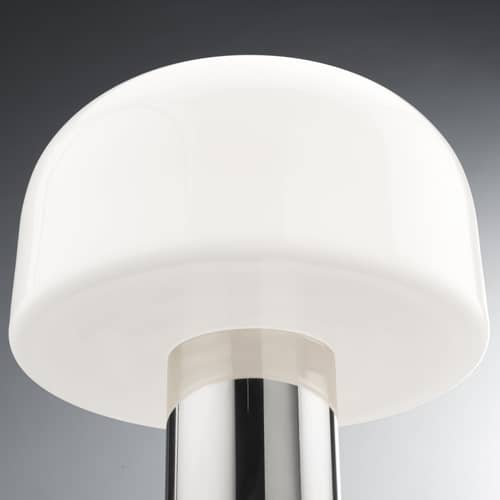Lampada da tavolo Bellhop Glass T vetro argento - Flos - Alluminio brillante - Alluminio, Vetro opalino triplex