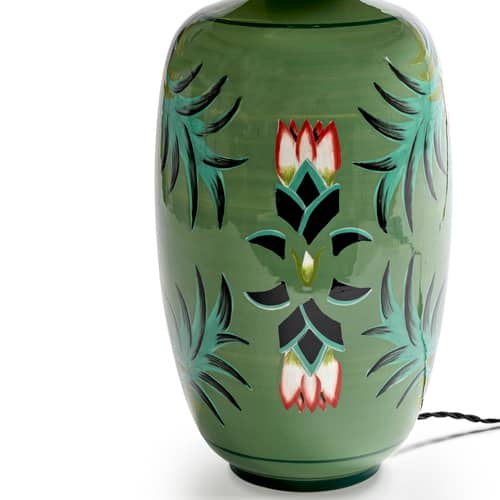 Lampe à poser Flamboyance 03 céramique vert / H 92.5 cm - Serax - Vert - Coton, Grès
