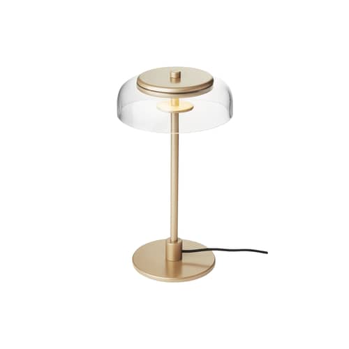 Lampe de table Blossi LED verre / H 31 cm - NUURA - Laiton / Transparent - Métal, Verre soufflé bouche