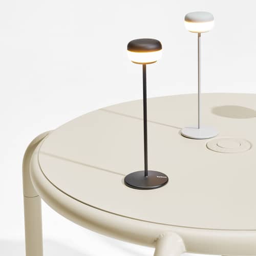 Lampe extérieur sans fil rechargeable Cheerio LED noir / Ø 8 x H 26 cm - Fatboy - Noir - ABS, Acier inoxydable, Silicone