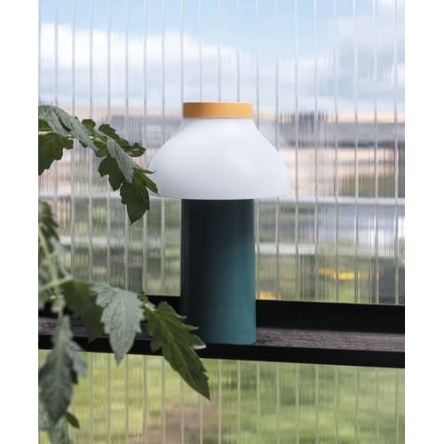 Lampe extérieur sans fil rechargeable PC Portable plastique bleu vert / Pierre Charpin - Hay - Vert Océan / Blanc - ABS, Polypropylène