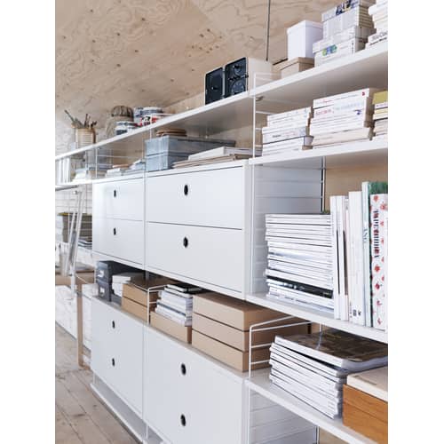 Lot de 2 montants muraux / H 75 x P 30 cm - String Furniture - Blanc - Acier laqué