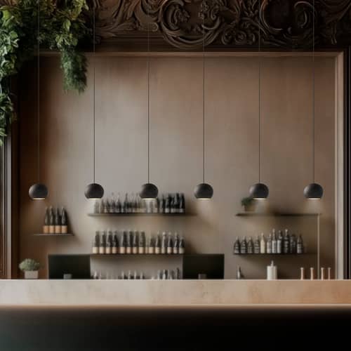 Eolie - Filicudi Pendant stone black / Recycled Lava stone - Foscarini - Filicudi - Lava stone