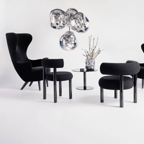 Melt Chandelier Small (2015) Pendant plastic material silver / LED - Ø 98 x H 103 cm / Metallised polycarbonate (color change) - Tom Dixon - Silver - Blow-moulded polycarbonate, Steel