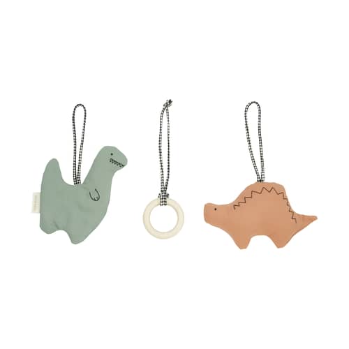 Portique d’éveil bébé Playground - Dinosaures bois naturel - NOBODINOZ - Dinosaures - Coton biologique, Érable massif, Hêtre massif