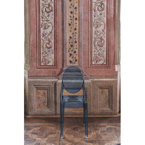 Sedia impilabile Victoria Ghost materiale plastico blu / Policarbonato 2.0 - Kartell - Blu polvere trasparente - policarbonato 2,0