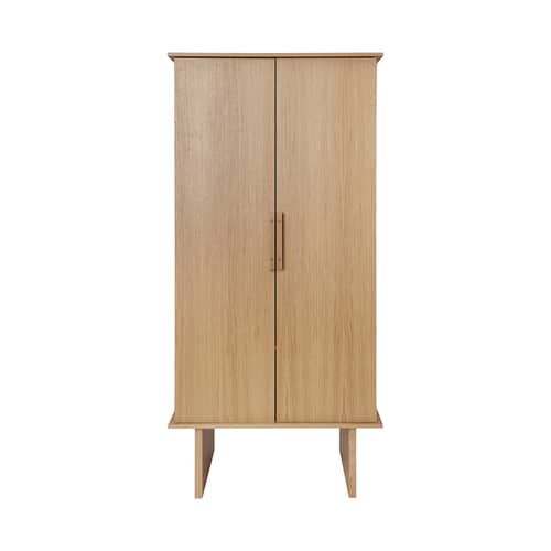 Stilt Wardrobe natural wood / Dressing room - W 90 x H 186 cm / With rod - Ferm Living - Natural oak - MDF veneer oak