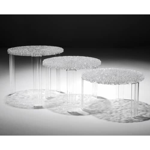Table basse T-Table Basso plastique noir / Ø 50 x H 28 cm - Kartell - Noir opaque - PMMA