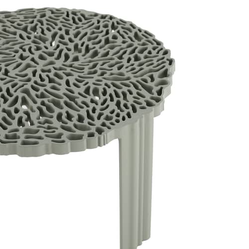 Table basse T-Table Basso plastique vert / Ø 50 x H 28 cm - Kartell - Vert - PMMA soft touch