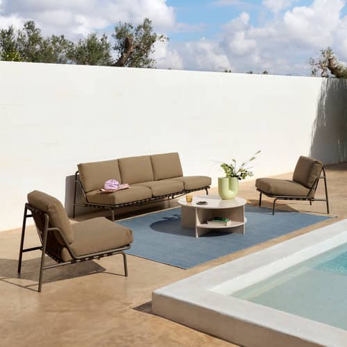 Tavolino Halves pietra beige / Ø 85 cm - Muuto - Talpa chiaro / Terrazzo - Terrazzo