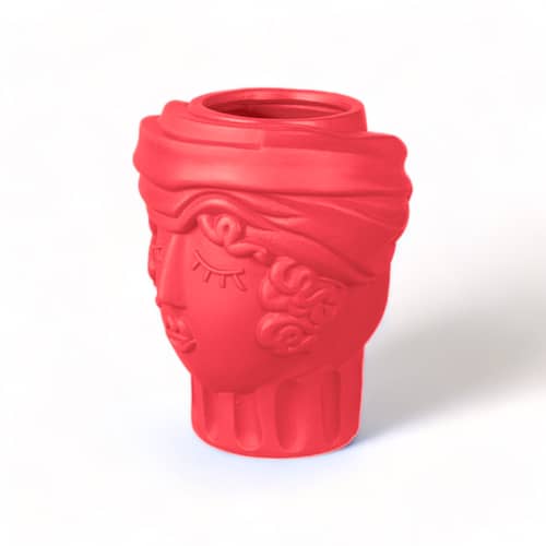 Vase Magna Graecia - Woman keramik rosa / H 33 cm - Seletti - Bougainvillea-Rosa - Terrakotta