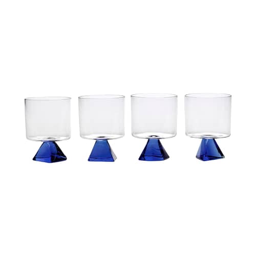 Set de 4 verres à vin Silos bleu - Serax - Bleu / Transparent - Verre