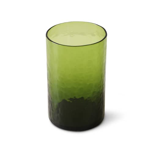 Verre Tube vert / 40 cl - HK LIVING - Vert olive - Verre texturé