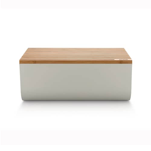 Boîte à pain Mattina   / Acier & bambou - 34 x 21 cm - Alessi - Gris / Bambou - Acier, Bambou