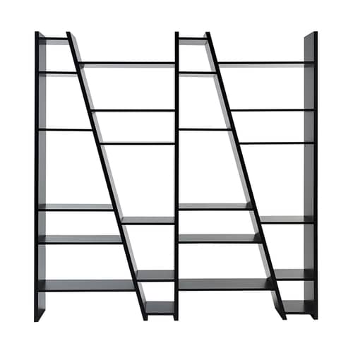 Bücherregal San Andreas 004 holz schwarz / L 190 cm x H 195 cm - POP UP HOME - Schwarz - Leichtbauplatten, Melamin