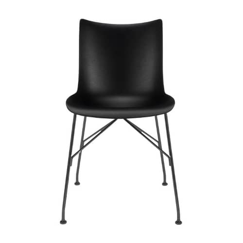 Chaise P/Wood bois noir / Bois moulé - Kartell - Noir / Pied noir - Acier peint, Contreplaqué de bois moulé