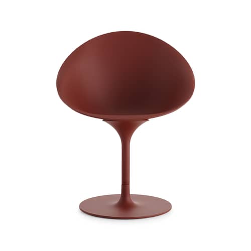 Drehsessel Ero/S/ plastikmaterial rot / Soft-Touch-Oberfläche - Kartell - Bordeaux, matt (Soft-Touch) - bemaltes Polykarbonat, Gegossenes Aluminium