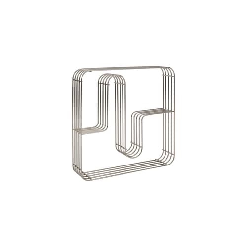Etagère murale Curva métal argent / Vitrine - 45,5 x 45,5 x P 9 cm - AYTM - Argent - Acier
