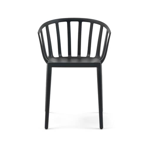 Fauteuil empilable Venice plastique noir - Kartell - Noir mat - Technopolymère thermoplastique recyclé