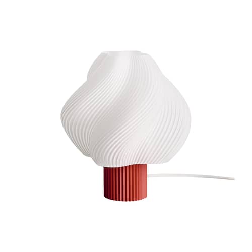 Lampe de table Soft Serve Regular rouge / H 26 cm - CRÈME ATELIER - Rhubarbe / blanc - PLA recyclé