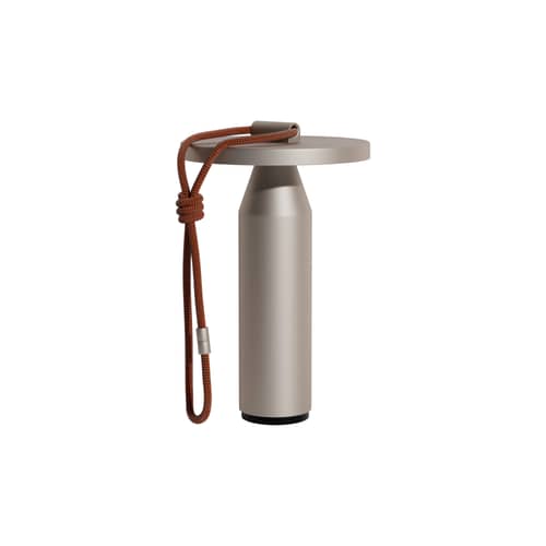 Lampe extérieur sans fil rechargeable Quasar Grande LED métal gris / H 37 cm - Petite Friture - Gris - ABS, Aluminium thermolaqué, Polyester tressé