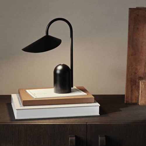 Lampe sans fil rechargeable Arum LED - Ferm Living - Noir - Aluminium, Fer