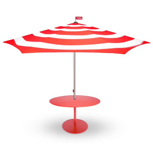 Parasol Stripesol métal tissu rouge / Ø 350 cm - Fatboy - Rouge - Aluminium, Polyester