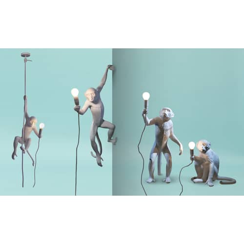 Pendelleuchte Monkey Hanging plastikmaterial weiß / H 80 cm - Seletti - Weiß - Harz
