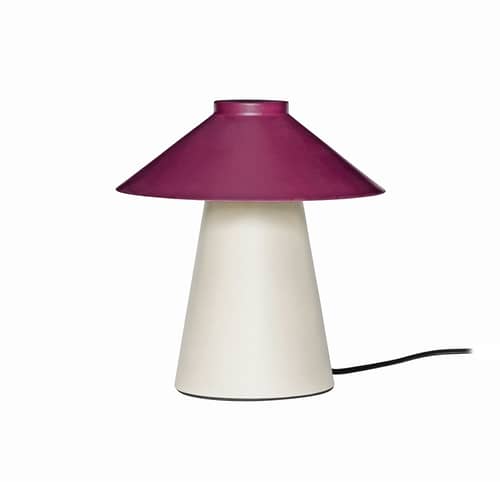Chipper Table lamp metal red - HÜBSCH - Burgundy / Sand - Lacquered iron