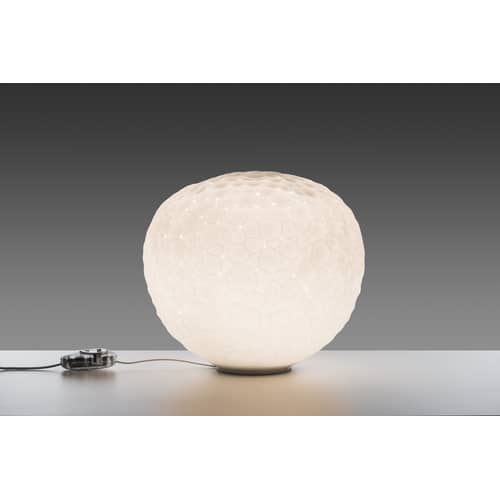 Meteorite Table lamp glass white Ø 35 cm - Artemide - White - Blown glass