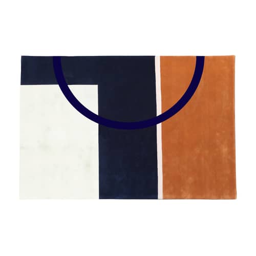 Tapis Square Louvois 2  multicolore par José Lévy / 200 x 300 cm - Exclusivité Made In Design - Lelièvre Paris - Sable, bleu foncé, beige - Laine