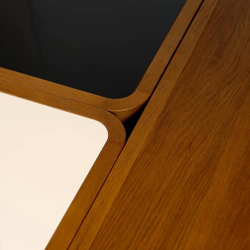 Tavolino Puzzle legno naturale / 120 x 60 cm - Laminato - Maison Sarah Lavoine - Noce - Ottone, Rovere tinto, Stratificato