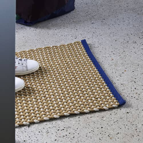 Teppich  textil gelb / Jute & Wolle - 50 x 70 cm - Hay - Gelb - Jute, Wolle