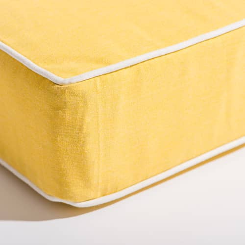 Transat inclinable à roulettes Al Fresco métal / Matelas inclus - Tablette latérale pivotante - BUSINESS & PLEASURE - Coussin Riviera Mimosa (jaune) - Acier, Mousse, Tissu outdoor Pleasuretex®
