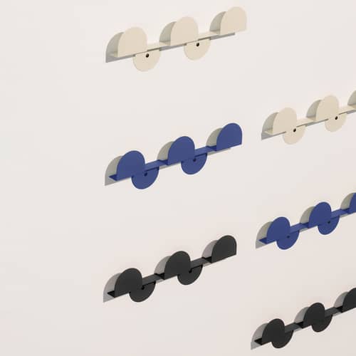 Wandgarderobe Vibes metall schwarz / L 37,3 cm - NOBODINOZ - Schwarz - lackierter Stahl