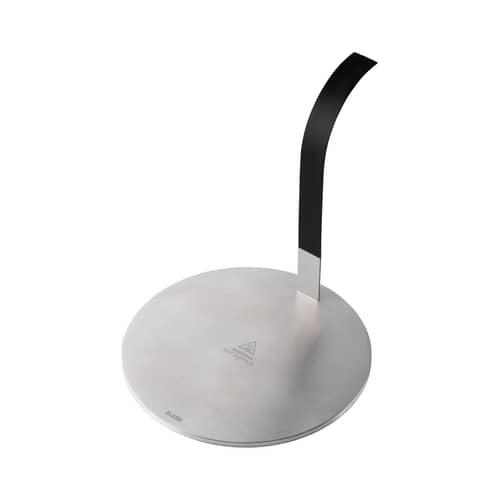 Accessoire  métal argent pour cafetière / Adaptateur à induction Little Helper - Alessi - Acier / Poignée noire - Acciaio inossidabile, Silicone