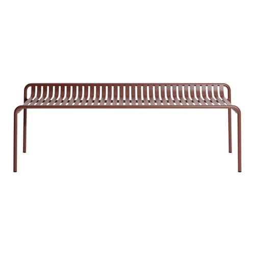 Week-end Bench metal red / Aluminium - L 156 cm - Petite Friture - Brown-red - Aluminium