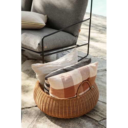Cestino Braided fibre legno naturale / Ø 60 x H 32 cm - Rattan - Ferm Living - rattan naturale - Rattan intrecciato